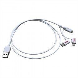 ROLINE 11.02.8329 USB cable 1 m USB 2.0 USB A Micro-USB B White