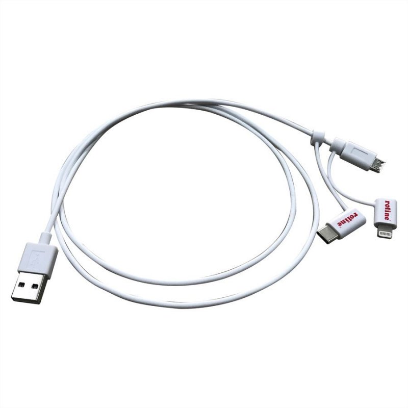 ROLINE 11.02.8329 câble USB 1 m USB 2.0 USB A Micro-USB B Blanc
