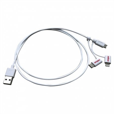 ROLINE 11.02.8329 USB cable 1 m USB 2.0 USB A Micro-USB B White