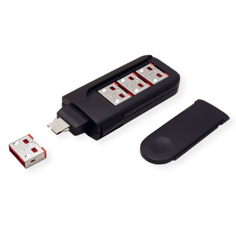 ROLINE USB Port Blocker Set,clé 4 locks