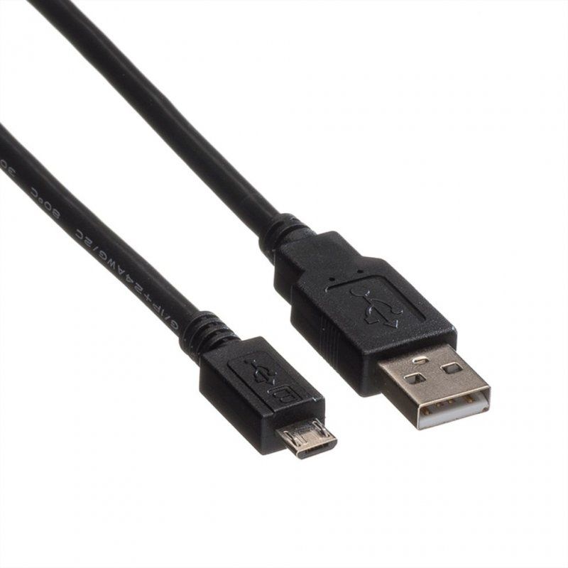 ROLINE 11.02.8752 câble USB 1,8 m USB 2.0 USB A Micro-USB B Noir