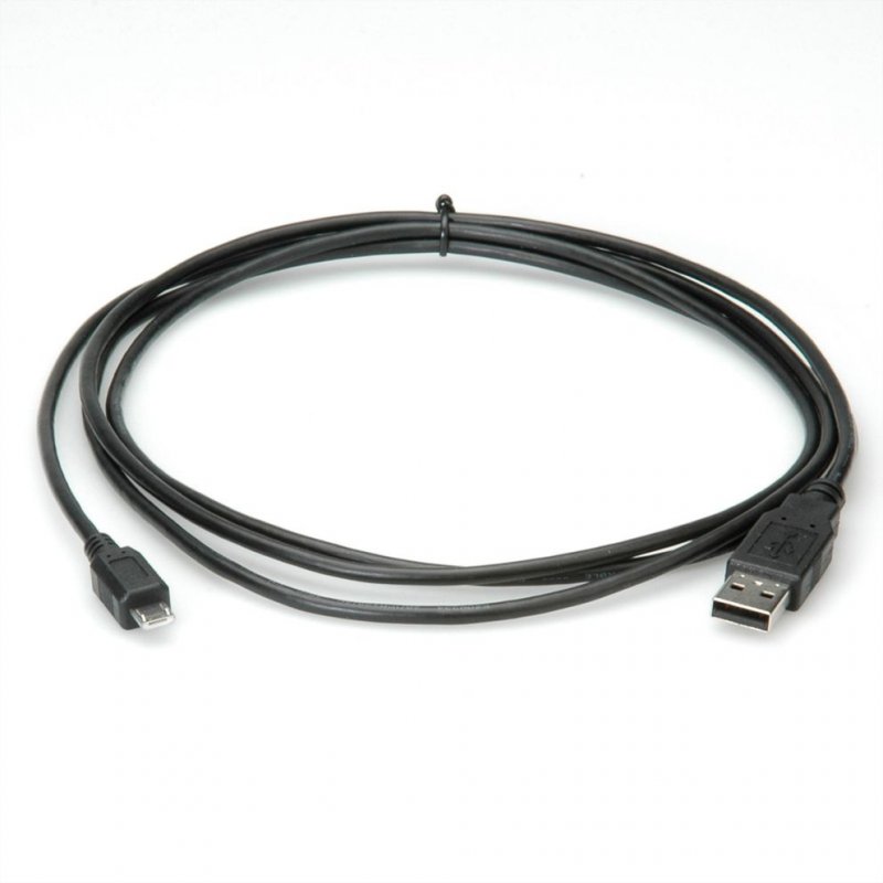 ROLINE 11.02.8752 USB cable 1.8 m USB 2.0 USB A Micro-USB B Black
