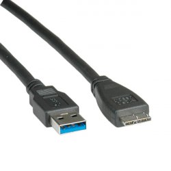 ROLINE Câble USB3.2 Gen1, A M - MicroA M, noir, 0,8 m