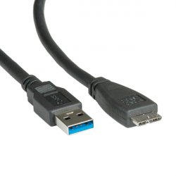 ROLINE Câble USB3.2 Gen1, A M - MicroB M, noir, 0,8 m