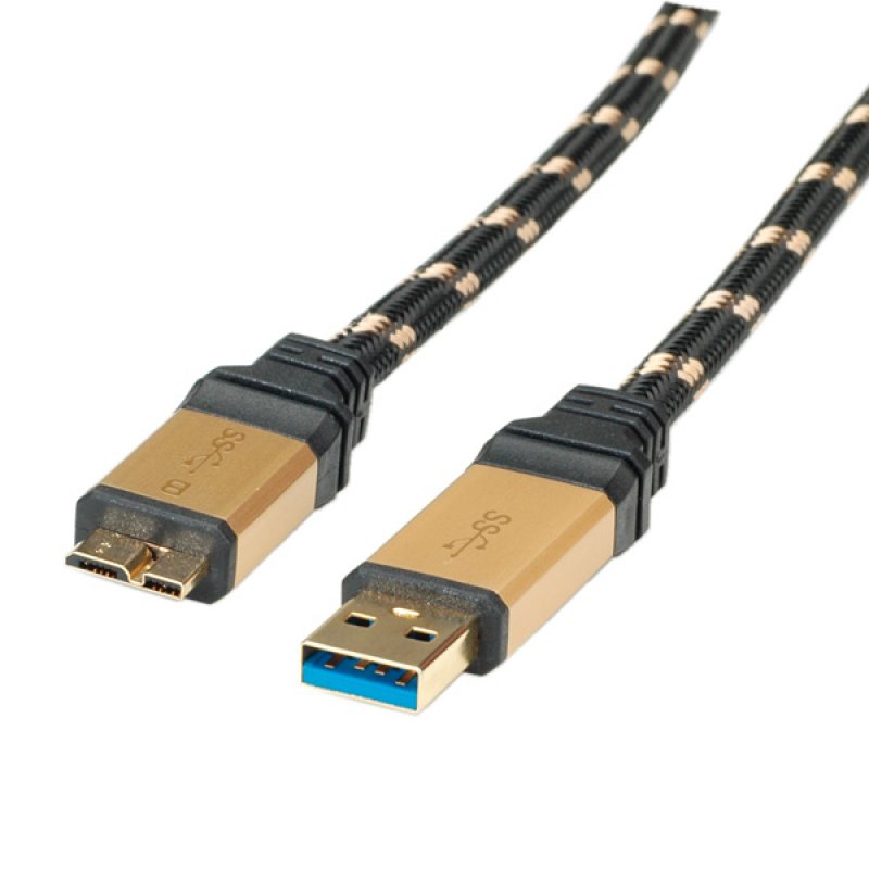 ROLINE GOLD Câble USB 3.0, type A-Micro B, M/M 0,8m