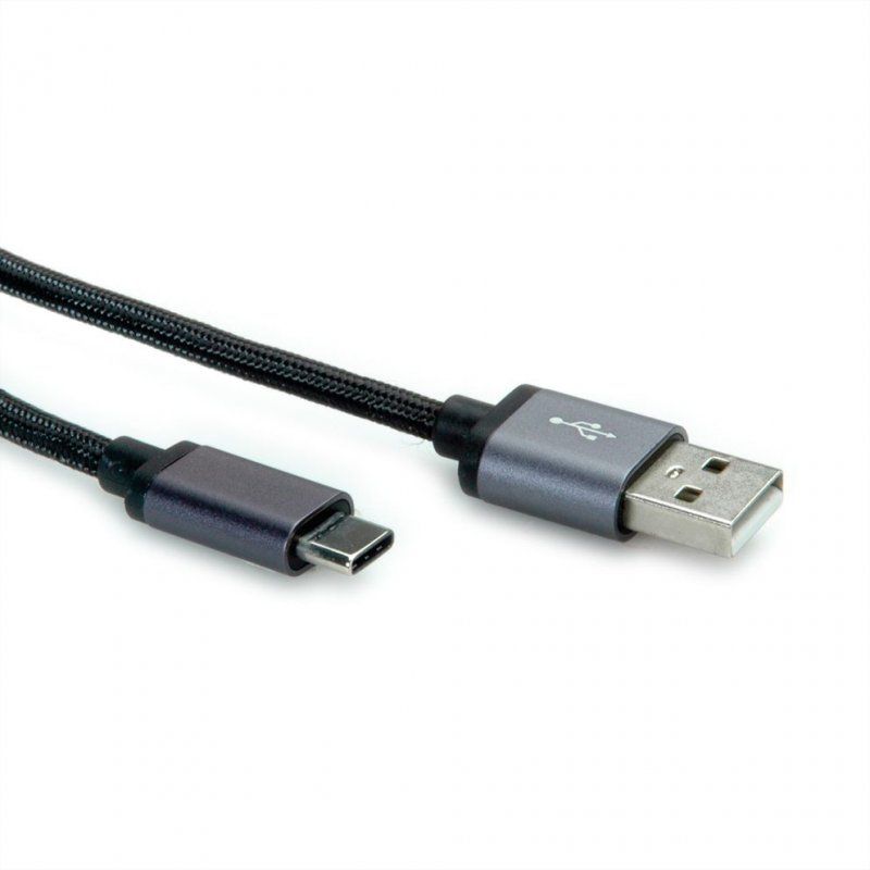 ROLINE 11029027 USB cable 0.8 m USB 2.0 USB A USB C Black