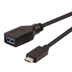ROLINE Câble USB3.2 Gen1, Type C-A, M/F, OTG, noir, 0,15m
