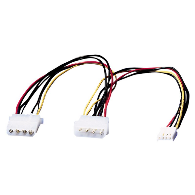 ROLINE Int. Y-Power Cable, 4-pin HDD to 4-pin HDD 4-pin FDD 0.3 m