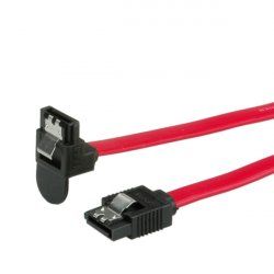 ROLINE Câble SATA 6.0 Gbit/s interne avec attache, coudé 0,5 m