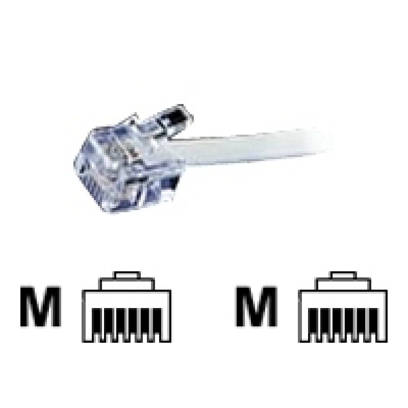 Câble RJ11, 6P4C, 15m, blanc