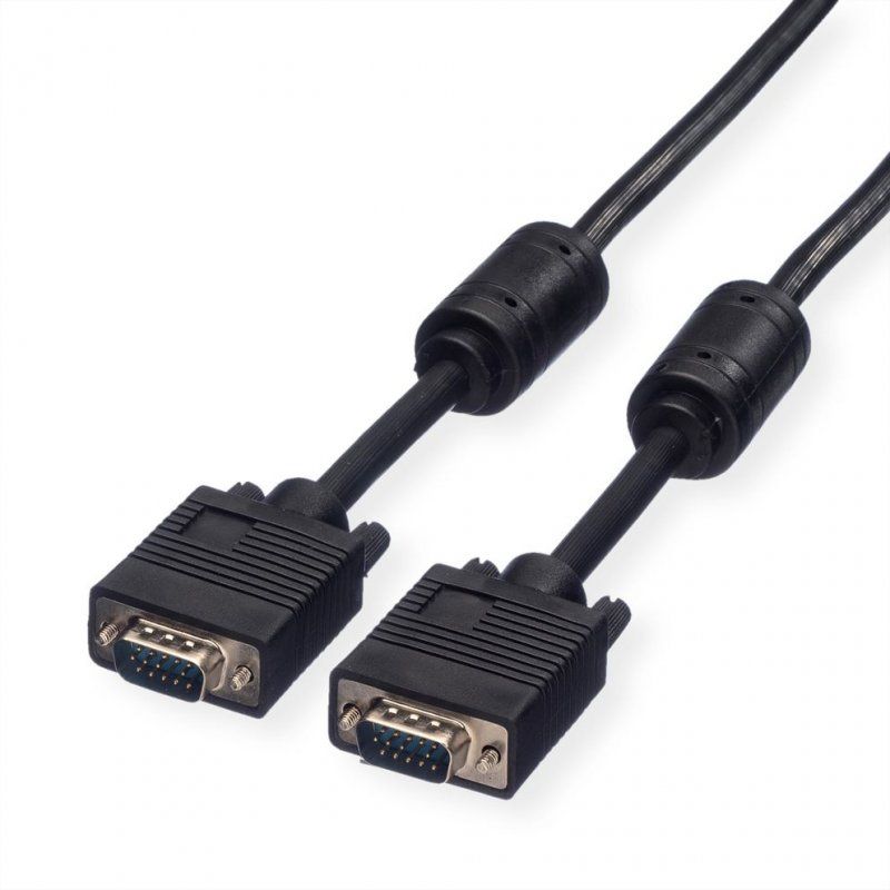 ROLINE HQ VGA Cable Ferrite, HD15, M/M 10 m