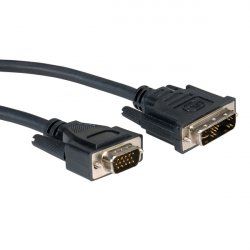 ROLINE DVI Cable, DVI (12 5) M - HD15 M 2 m