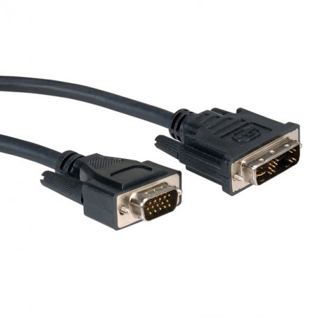 ROLINE DVI Cable, DVI (12 5) M - HD15 M 3 m
