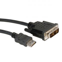 ROLINE DVI Cable, DVI (18 1) M - HDMI M 5 m