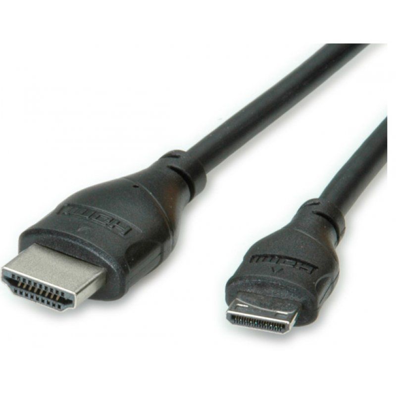 ROLINE HDMI High Speed Cable with Ethernet, HDMI Type A M - HDMI Type C M 0,8 m