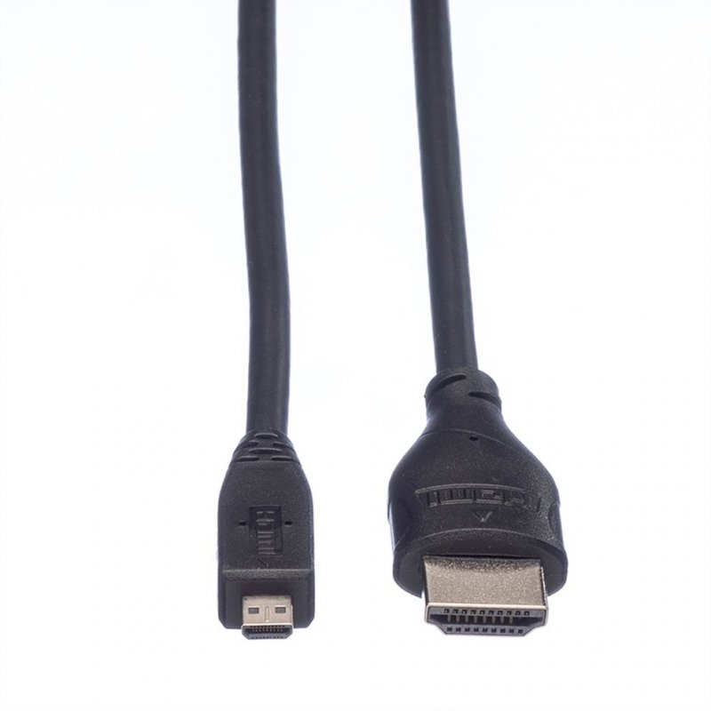 ROLINE HDMI High Speed Cable Ethernet, A - D, M/M 2 m