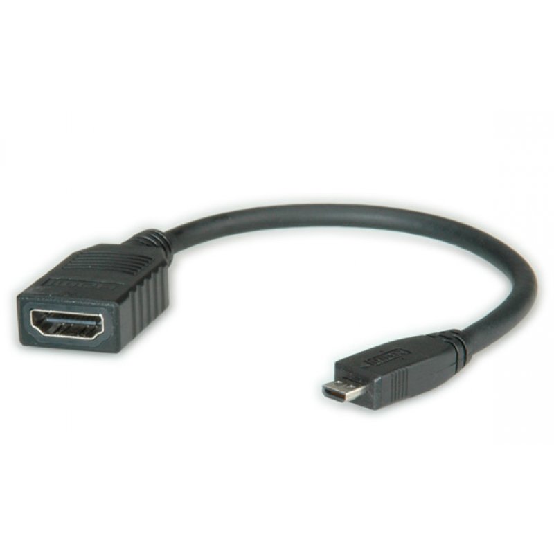 ROLINE HDMI High Speed Cable with Ethernet, HDMI Type A F - HDMI Type D M 0.15m