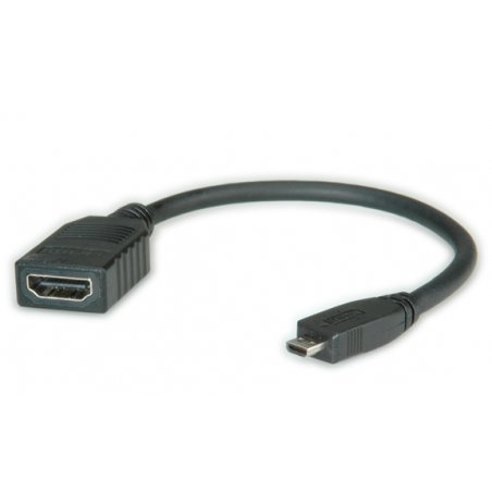 ROLINE HDMI High Speed Cable with Ethernet, HDMI Type A F - HDMI Type D M 0.15m
