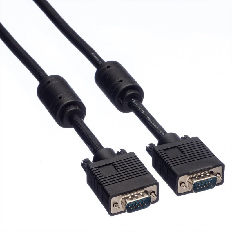 ROLINE High Quality VGA Cable Ferrite DDC, HD15, M/M 10 m