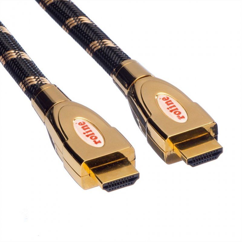 ROLINE 11.04.5690 câble HDMI 1 m HDMI Type A (Standard) Noir, Or
