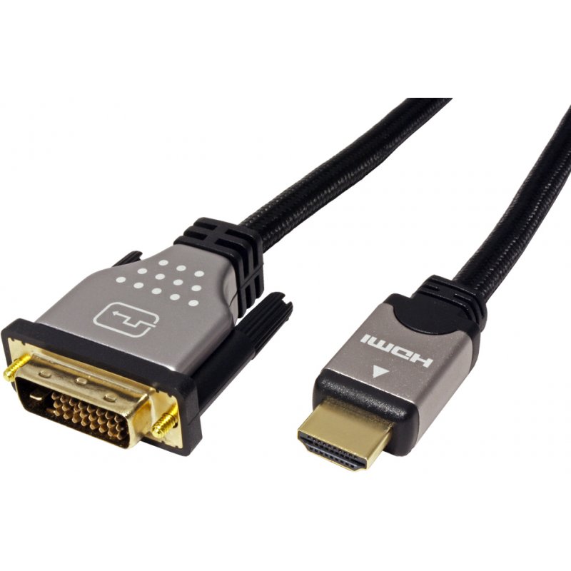 ROLINE 11.04.5876 câble vidéo et adaptateur 1,5 m HDMI Type A (Standard) DVI-D Noir, Argent