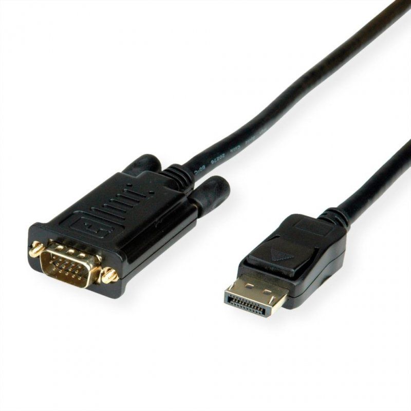 ROLINE 11.04.5970 câble vidéo et adaptateur 1 m VGA DisplayPort Noir