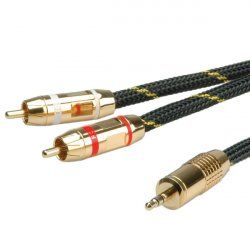 ROLINE GOLD Câble audio 3,5mm Stéréo - 2x RCA, M / M 2,5m