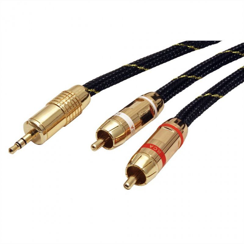 ROLINE Câble GOLD 3,5mm-2xRCA,M/M, 10m