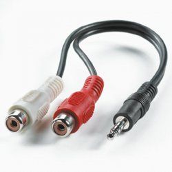 ROLINE Câble 3,5mm / 2x RCA F 0,2m