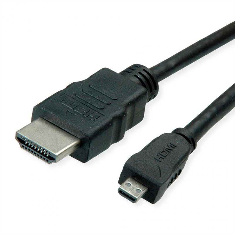 ROLINE GREEN CABLE MICRO HDMI / HDMI 2M HIGH SPEED AVEC ETHERNET 4K 3D 2160p
