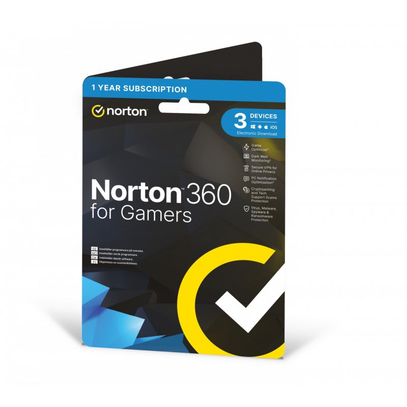Norton - 360 for Gamers 50GB Nordic 1 User 3 Devices 12months