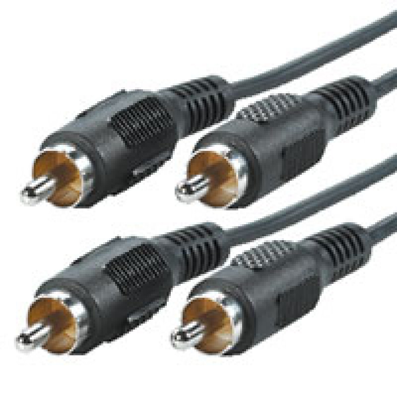 ROLINE RCA Cable, duplex ST/ST, 5m audio cable Black
