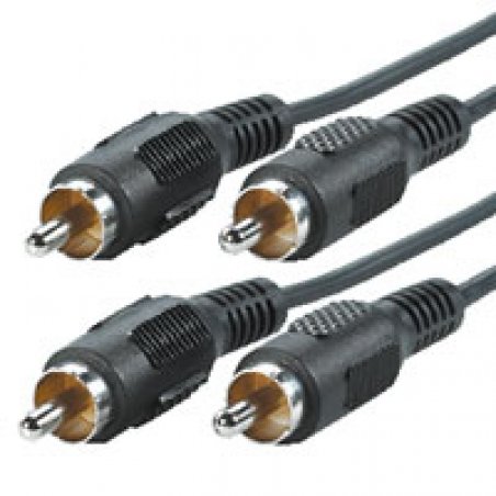 ROLINE RCA Cable, duplex ST/ST, 5m audio cable Black