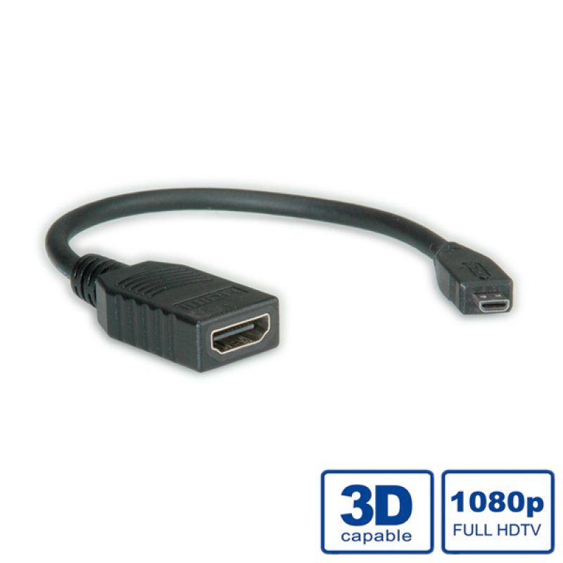 Value HDMI High Speed Cable Ethernet, A - D, F/M 0.15m
