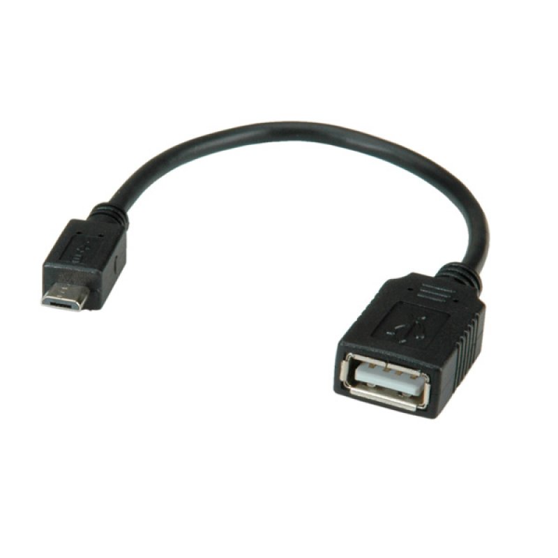 Value Câble USB 2.0, USB A femellle - Micro USB B mâle, OTG 0,15 m