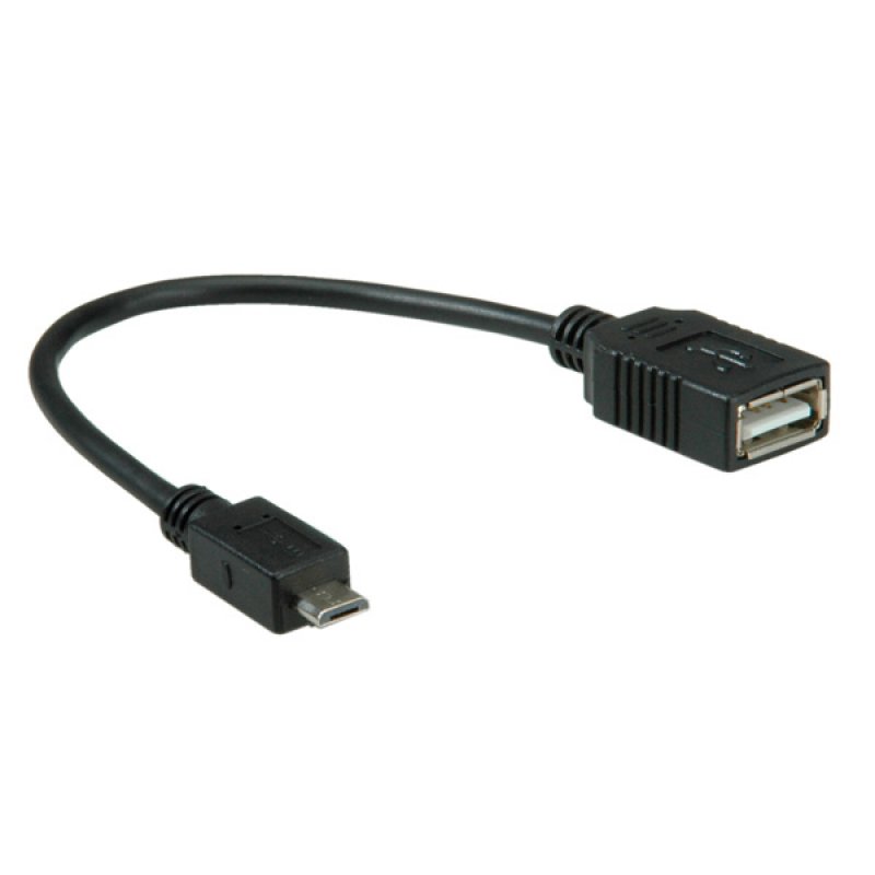 Value Câble USB 2.0, USB A femellle - Micro USB B mâle, OTG 0,15 m
