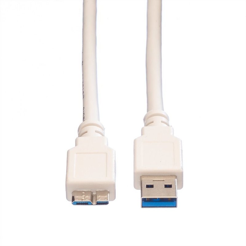 VALUE Câble USB3.2 Gen1, A - MicroB, M/M, blanc, 2m
