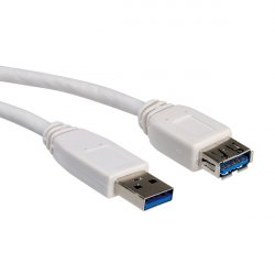 VALUE Câble USB3.2 Gen1, Type A-A, M/F, blanc, 1,8 m