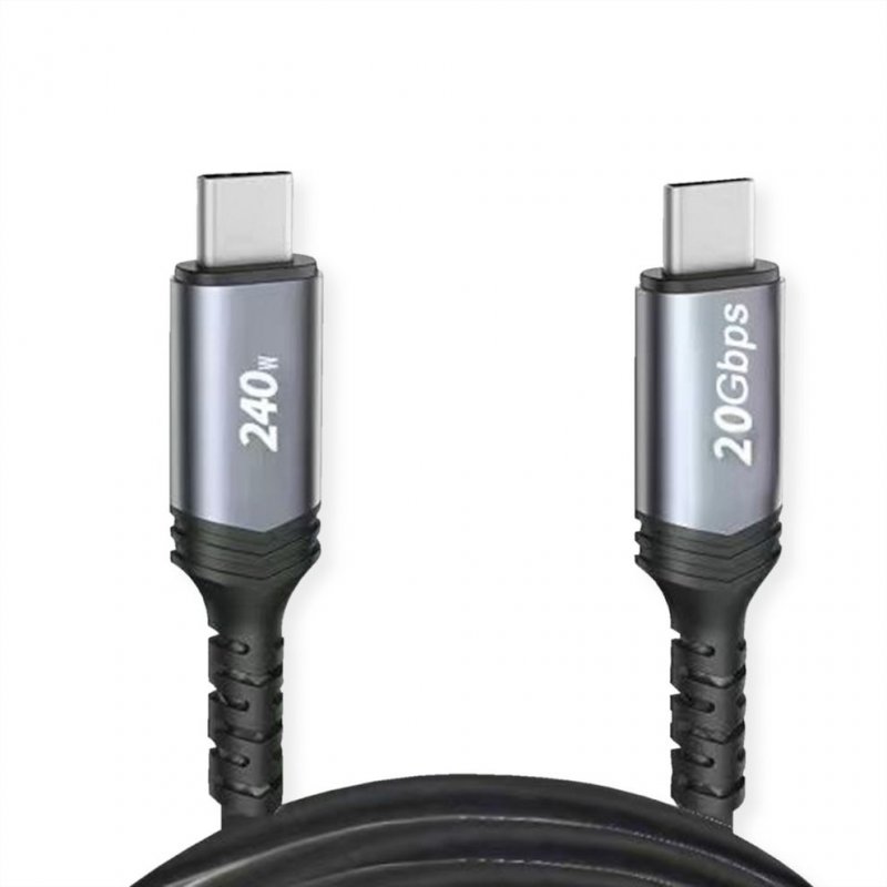 Value 11.99.9087 câble USB 2 m USB4 Gen 2x2 USB C Noir