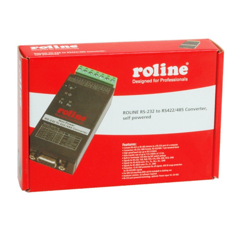 ROLINE Conv RS232-RS422/485,auto alim