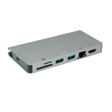 ROLINE Stat. d'accueil Type C, 4K HDMI, VGA, 2x A, 1x LAN, 1x PD, 1x SD