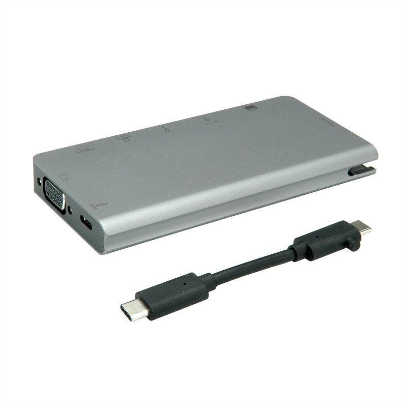 ROLINE 12.02.1022 station d'accueil Avec fil USB 3.2 Gen 1 (3.1 Gen 1) Type-C Gris