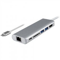 ROLINE 12.02.1037 laptop dock/port replicator Wired USB 3.2 Gen 1 (3.1 Gen 1) Type-C Silver