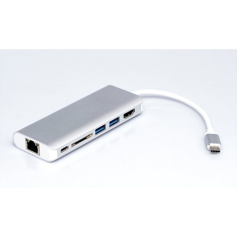 ROLINE 12.02.1037 laptop dock/port replicator Wired USB 3.2 Gen 1 (3.1 Gen 1) Type-C Silver