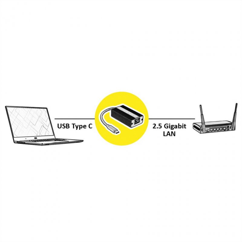 ROLINE Adapt. USB3.2 C - 2.5G Ethernet