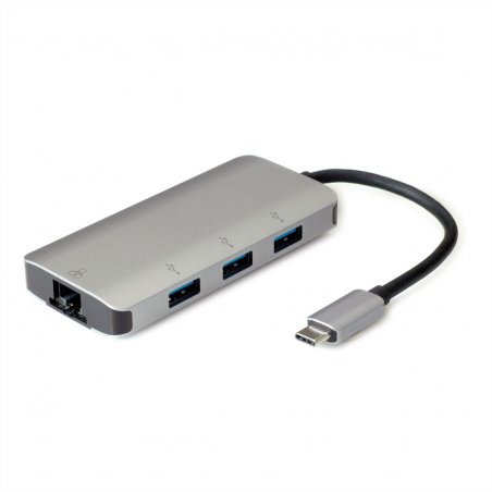 ROLINE 12.02.1108 station d'accueil USB 3.2 Gen 1 (3.1 Gen 1) Type-C Gris
