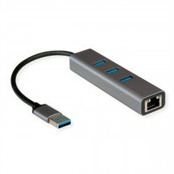 ROLINE Convertisseur USB3.2 Gen1, - Gigabit Ethernet Hub 3x