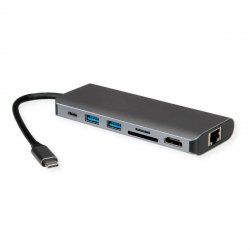 ROLINE 12021123 laptop dock/port replicator Wired USB 3.2 Gen 1 (3.1 Gen 1) Type-C Grey