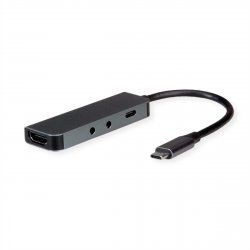 ROLINE 12021125 station d'accueil Avec fil USB 3.2 Gen 1 (3.1 Gen 1) Type-C Gris