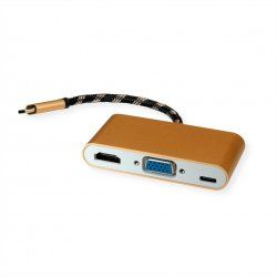 ROLINE 12.03.3155 station d'accueil USB 3.2 Gen 1 (3.1 Gen 1) Type-B Noir, Or, Blanc